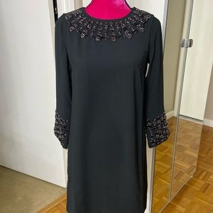 J.crew black embellished dress 00 NWT